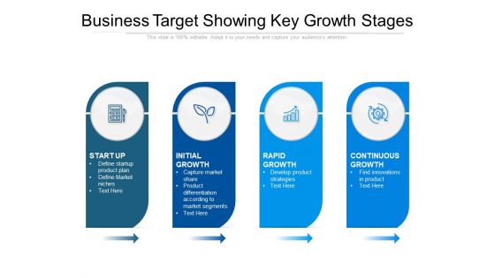 Business Target Showing Key Growth Stages Ppt PowerPoint Presentation Gallery Files PDF