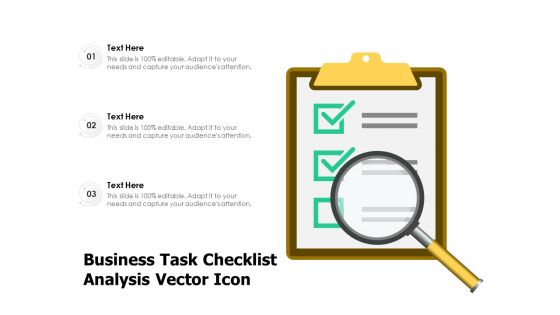 Business Task Checklist Analysis Vector Icon Ppt PowerPoint Presentation Layouts Example File PDF
