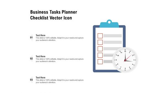 Business Tasks Planner Checklist Vector Icon Ppt PowerPoint Presentation File Master Slide PDF