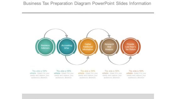 Business Tax Preparation Diagram Powerpoint Slides Information