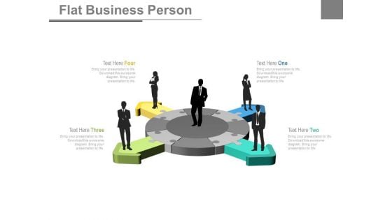 Business Team Circle Of Arrow Puzzles Powerpoint Slides