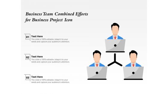 Business Team Combined Efforts For Business Project Icon Ppt PowerPoint Presentation Icon Design Inspiration PDF