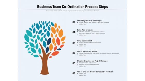 Business Team Coordination Process Steps Ppt PowerPoint Presentation Icon Model PDF