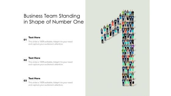 Business Team Standing In Shape Of Number One Ppt PowerPoint Presentation Infographic Template Styles PDF