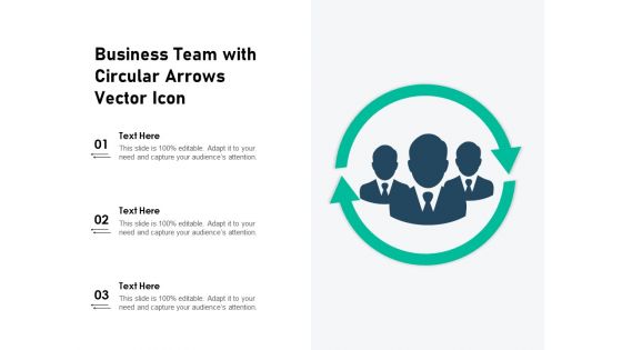 Business Team With Circular Arrows Vector Icon Ppt PowerPoint Presentation Gallery Information PDF