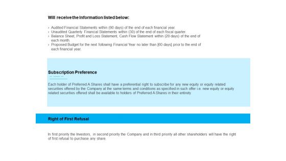 Business Term Sheet Will Receive The Information Listed Below Ppt Outline Format PDF