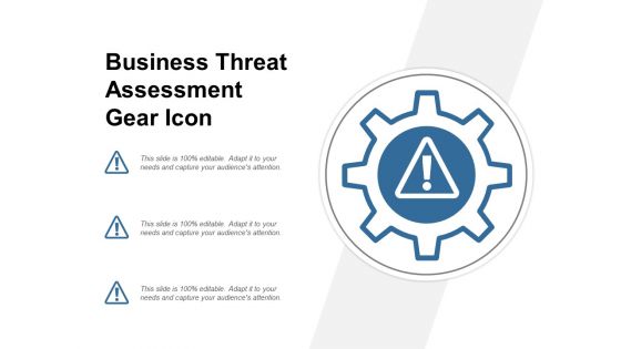 Business Threat Assessment Gear Icon Ppt PowerPoint Presentation Ideas File Formats