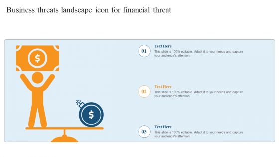 Business Threats Landscape Icon For Financial Threat Ppt Professional Master Slide