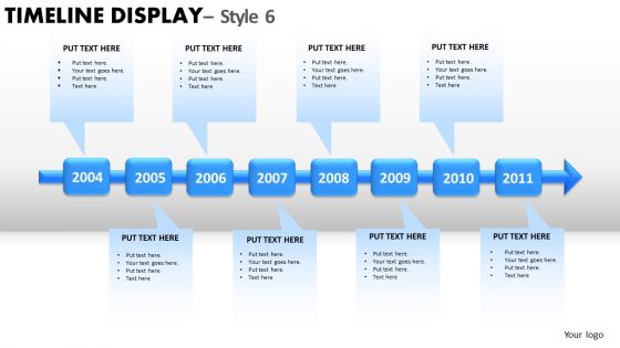 Business Timeline Display 6 PowerPoint Slides And Ppt Diagram Templates