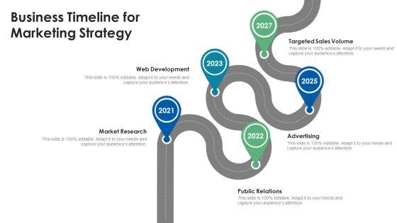 Business Timeline For Marketing Strategy Ppt Inspiration Format PDF