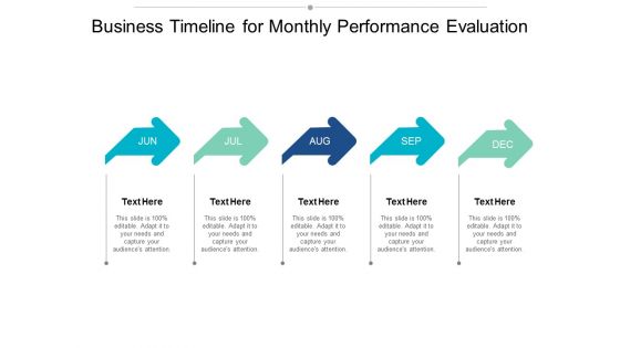 Business Timeline For Monthly Performance Evaluation Ppt Powerpoint Presentation Show Slide Download