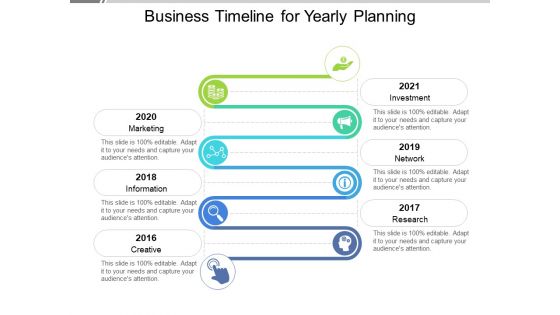 Business Timeline For Yearly Planning Ppt PowerPoint Presentation Icon Pictures PDF