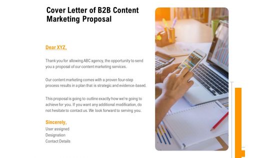 Business To Business Advertising Cover Letter Of B2B Content Marketing Proposal Portrait PDF