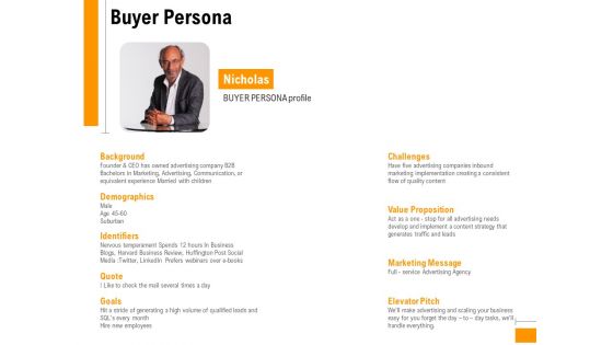 Business To Business Advertising Proposal Buyer Persona Designs PDF