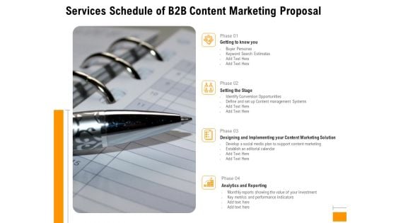 Business To Business Advertising Services Schedule Of B2B Content Marketing Proposal Introduction PDF