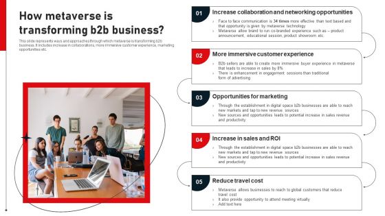 Business To Business Digital Channel Management How Metaverse Is Transforming B2B Business Infographics PDF