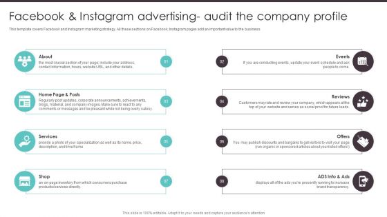 Business To Business Digital Facebook And Instagram Advertising Audit The Company Infographics PDF