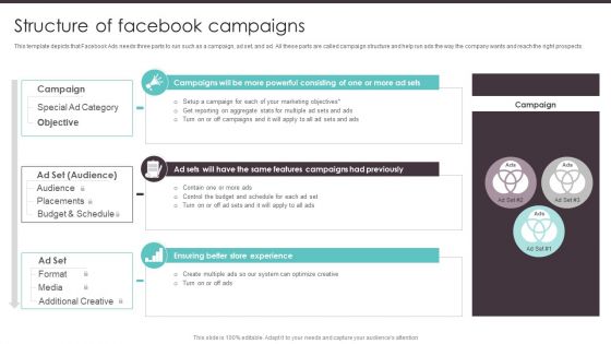 Business To Business Digital Structure Of Facebook Campaigns Topics PDF