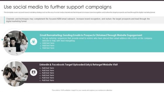 Business To Business Digital Use Social Media To Further Support Campaigns Infographics PDF