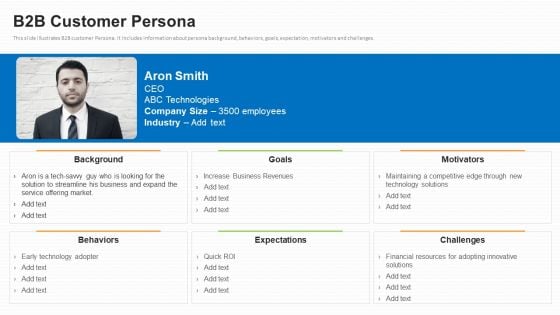 Business To Business Market Segmentation Criteria B2B Customer Persona Mockup PDF