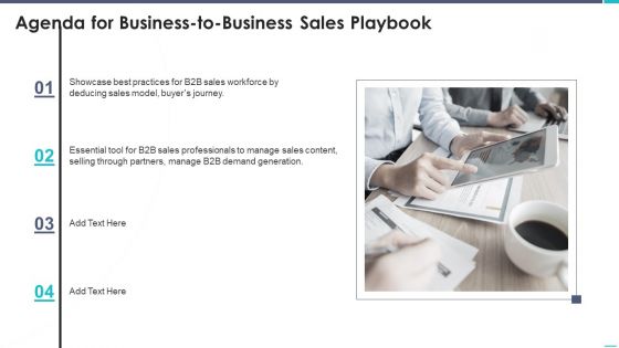 Business To Business Sales Playbook Agenda For Business To Business Sales Playbook Information PDF Business To Business Sales Playbook Agenda For Business To Business Sales Playbook Information PDF