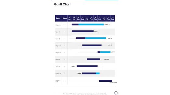 Business To Business Trade Proposal Gantt Chart One Pager Sample Example Document