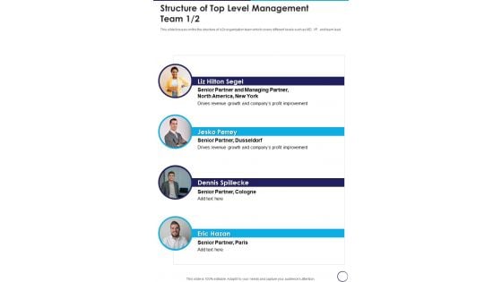 Business To Business Trade Proposal Structure Of Top Level Management Team One Pager Sample Example Document Business To Business Trade Proposal Structure Of Top Level Management Team One Pager Sample Example Document