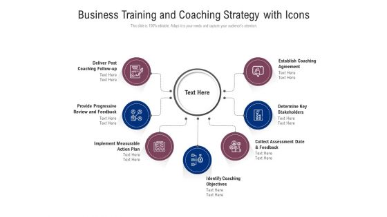 Business Training And Coaching Strategy With Icons Ppt PowerPoint Presentation File Portrait PDF