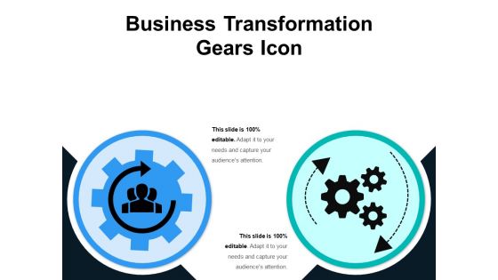 Business Transformation Gears Icon Ppt PowerPoint Presentation Pictures Good PDF