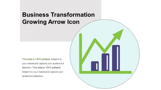 Business Transformation Growing Arrow Icon Ppt PowerPoint Presentation Infographics Layout PDF