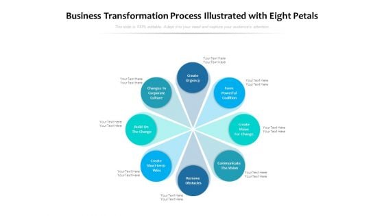 Business Transformation Process Illustrated With Eight Petals Ppt PowerPoint Presentation Inspiration Display PDF