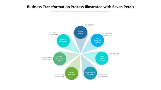 Business Transformation Process Illustrated With Seven Petals Ppt PowerPoint Presentation Icon Graphics Design PDF