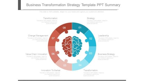 Business Transformation Strategy Template Ppt Summary