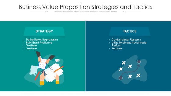 Business Value Proposition Strategies And Tactics Ppt PowerPoint Presentation Pictures Visual Aids PDF