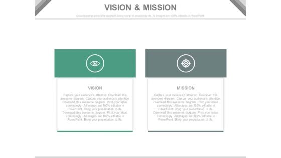 Business Vision And Mission For Growth Powerpoint Slides