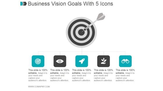 Business Vision Goals With 5 Icons Ppt PowerPoint Presentation Layout