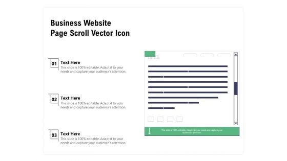 Business Website Page Scroll Vector Icon Ppt PowerPoint Presentation Gallery Professional PDF