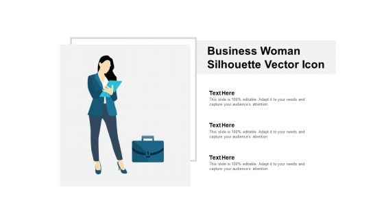 Business Woman Silhouette Vector Icon Ppt PowerPoint Presentation Pictures Portrait