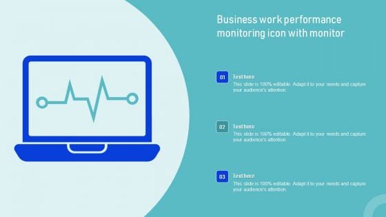 Business Work Performance Monitoring Icon With Monitor Portrait PDF