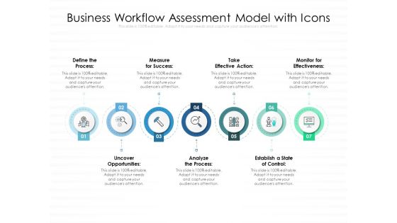 Business Workflow Assessment Model With Icons Ppt PowerPoint Presentation File Demonstration PDF