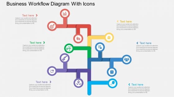 Business Workflow Diagram With Icons Powerpoint Template