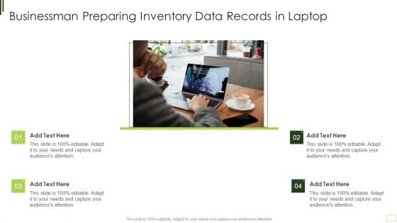 Businessman Preparing Inventory Data Records In Laptop Formats PDF