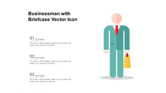 Businessman With Briefcase Vector Icon Ppt PowerPoint Presentation Gallery Infographic Template PDF