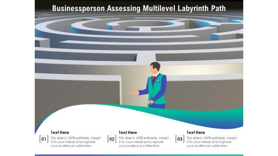 Businessperson Assessing Multilevel Labyrinth Path Ppt PowerPoint Presentation Icon Show PDF