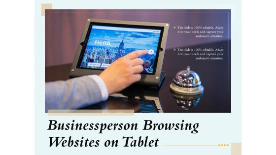 Businessperson Browsing Websites On Tablet Ppt PowerPoint Presentation Model Graphics Pictures PDF