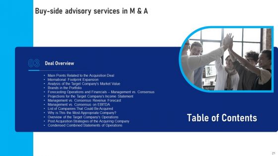 Buy Side Advisory Services In M And A Ppt PowerPoint Presentation Complete Deck With Slides