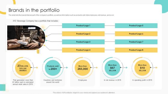 Buy Side Merger And Acquisition Pitch Book Brands In The Portfolio Demonstration PDF