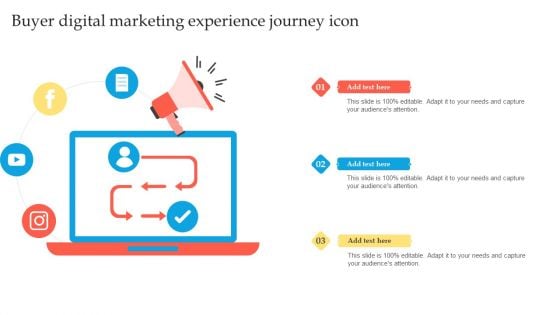 Buyer Digital Marketing Experience Journey Icon Ppt Summary Graphics Pictures PDF