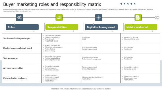 Buyer Marketing Roles And Responsibility Matrix Guidelines PDF