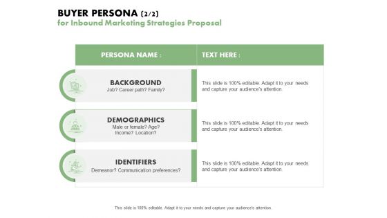 Buyer Persona 2 2 For Inbound Marketing Strategies Proposal Ppt PowerPoint Presentation Professional Guide